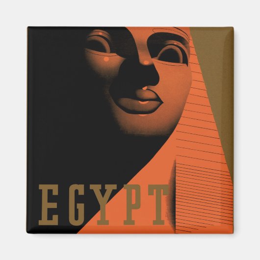 Vintage Travel Poster with Sphinx, Egypt, Africa Magnet (Vorne)