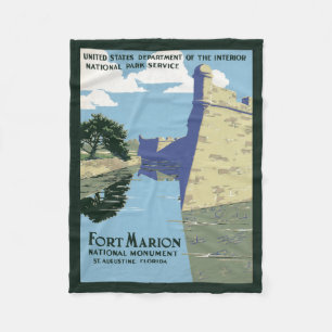 Vintage Travel Poster zeigt Fort Marion Fleecedecke