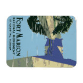 Vintage Travel Poster zeigt Fort Marion Magnet (Horizontal)