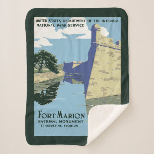 Vintage Travel Poster zeigt Fort Marion Sherpadecke