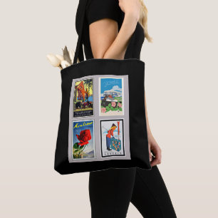 Vintage Travel Posters Collage Tasche