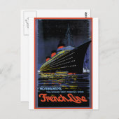 Vintage Travel Posters: Französische Linie Normand Postkarte (Vorne/Hinten)