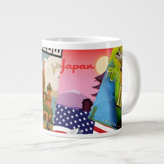 Vintage Travel Posters Jumbo-Tasse (Vorderseite Rechts)