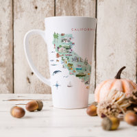 Vintage Travel Postkarte | California Latte Tasse