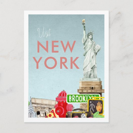 Vintage Travel Postkarte | New York (Vorderseite)