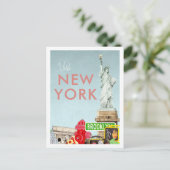 Vintage Travel Postkarte | New York (Stehend Vorderseite)