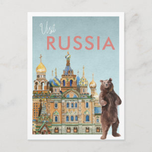Vintage Travel Postkarte Russland