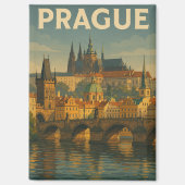 Vintage Travel Prag Tschechien Magnet (Vorderseite)