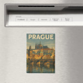 Vintage Travel Prag Tschechien Magnet (In Situ (Geschirrspüler))