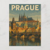 Vintage Travel Prag Tschechien Postkarte (Vorderseite)