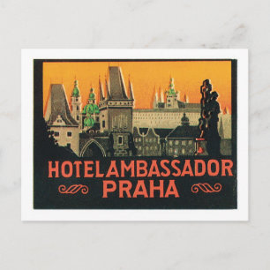 Vintage Travel Praha Tschechische Republik Hotel L Postkarte