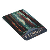 Vintage Travel Redwood Nationalpark Retro Landscha Magnet (Rechte Seite)