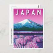 Vintage Travel Retro Aquarell Japan Postkarte (Vorne/Hinten)
