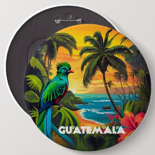 Vintage Travel Retro Guatemala Button (Vorne & Hinten)