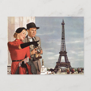 Vintage Travel - Retro Paris - Eiffelturm Postkarte
