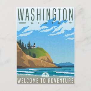 Vintage Travel Retro Washington Staat USA Postkarte