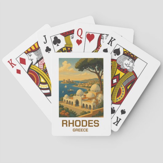 Vintage Travel Rhodes Greece Spielkarten (Rückseite)