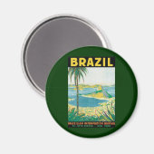 Vintage Travel Rio de Janeiro Brasilien Küstenstra Magnet (Vorderseite/Rückseite)