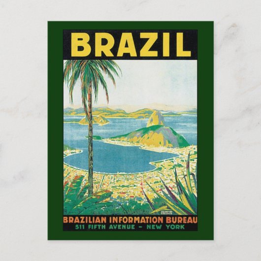 Vintage Travel Rio de Janeiro Brasilien Küstenstra Postkarte (Vorderseite)