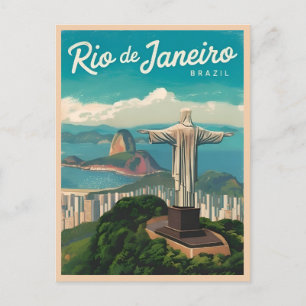 Vintage Travel Rio de Janeiro Brasilien Retro Land Postkarte