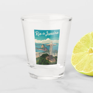 Vintage Travel Rio de Janeiro Brasilien Retro Land Schnapsglas