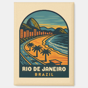 Vintage Travel Rio de Janeiro Copacabana Strand Magnet