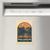 Vintage Travel Rocky Mountain Nationalpark Retro Magnet (In Situ (Geschirrspüler))