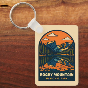 Vintage Travel Rocky Mountain Nationalpark Retro Schlüsselanhänger