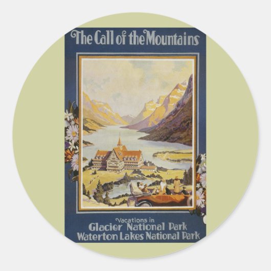 Vintage Travel Runder Aufkleber (Vorderseite)