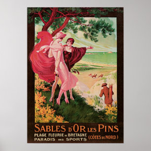 Vintage Travel, Sables d'Or les Buttone Poster