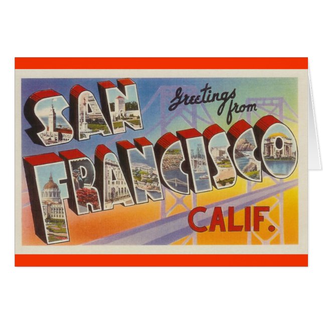 Vintage Travel San Francisco (Vorderseite (Horizontal))