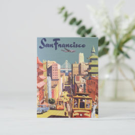 Vintage Travel San Francisco Adressenänderung Postkarte