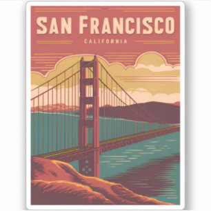 Vintage Travel San Francisco Aufkleber