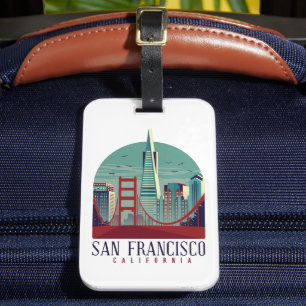 Vintage Travel San Francisco Cityscape Gepäckanhänger