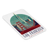 Vintage Travel San Francisco Cityscape Magnet (Rechte Seite)