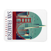 Vintage Travel San Francisco Cityscape Magnet (Horizontal)