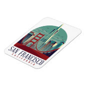 Vintage Travel San Francisco Cityscape Magnet (Linke Seite)