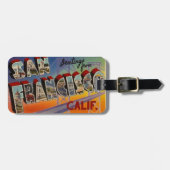 Vintage Travel San Francisco Gepäckanhänger (Vorderseite horizontal)