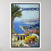 Vintage Travel, San Remo, Italien, italienische Ri Poster (Vorne)