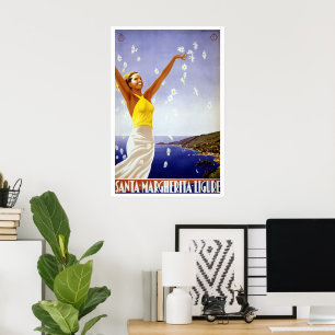 Vintage Travel, Santa Margherita Ligure, Italien Poster