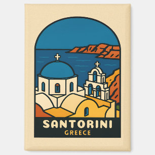 Vintage Travel Santorini Griechenland Retro Seasid Magnet