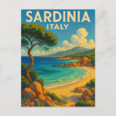 Vintage Travel Sardinia Italien Postkarte (Vorderseite)