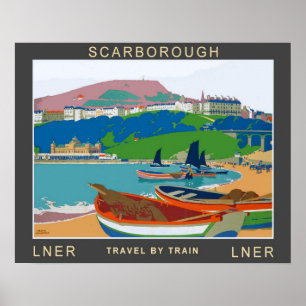 Vintage Travel, Scarborough Poster