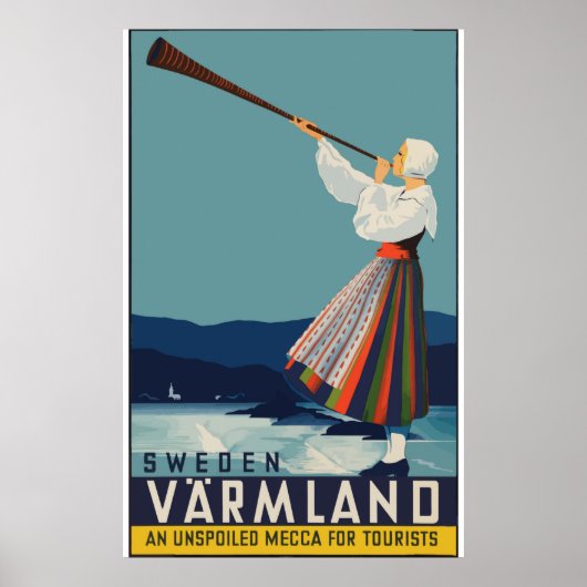 Vintage Travel Schweden Poster (Vorne)