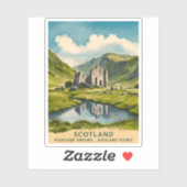 Vintage Travel Scotland Highlands Retro Landschaft Aufkleber (Blatt)