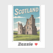 Vintage Travel Scotland Highlands Retro Landschaft Aufkleber (Blatt)