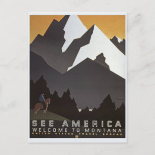 Vintage Travel Sehen Sie Amerika, Montana Postkart Postkarte