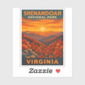 Vintage Travel Shenandoah Nationalpark Virginia Aufkleber (Blatt)