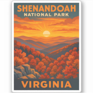Vintage Travel Shenandoah Nationalpark Virginia Aufkleber