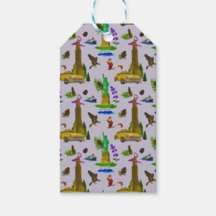 Vintage Travel Skyline New York Liberty Herbst Geschenkanhänger